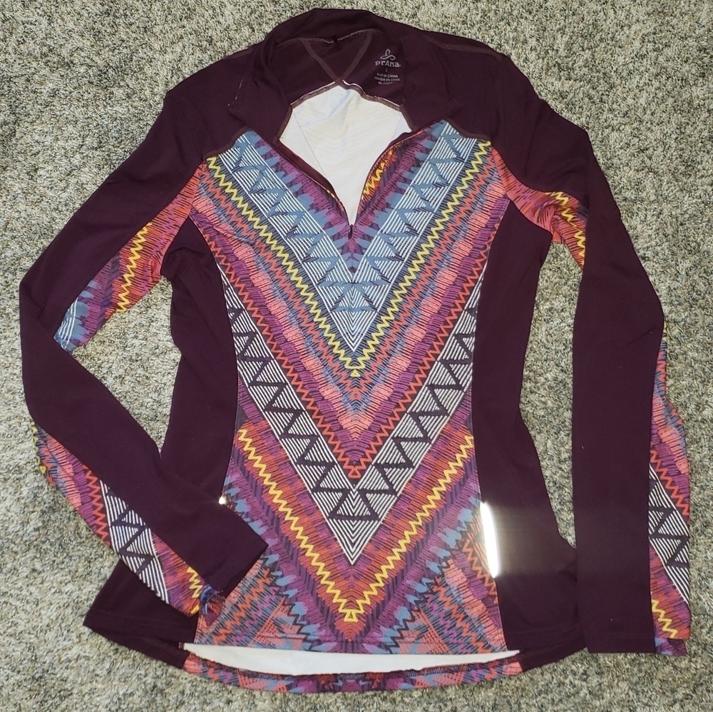 prAna| Graphic Long Sleeve Polo Jacket